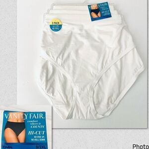 NWT 3Pack Vanity Fair White 9/2XL Comfort Where it Counts Hi Cut Panty set 13464